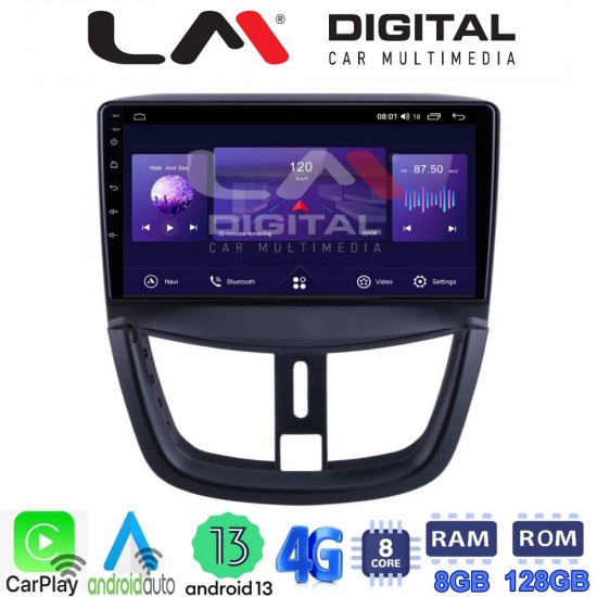 LM Digital - LM ZT8207 GPS Οθόνη OEM Multimedia Αυτοκινήτου για PEUGEOT 207 2007>2013 (CarPlay/AndroidAuto/BT/GPS/WIFI/GPRS)