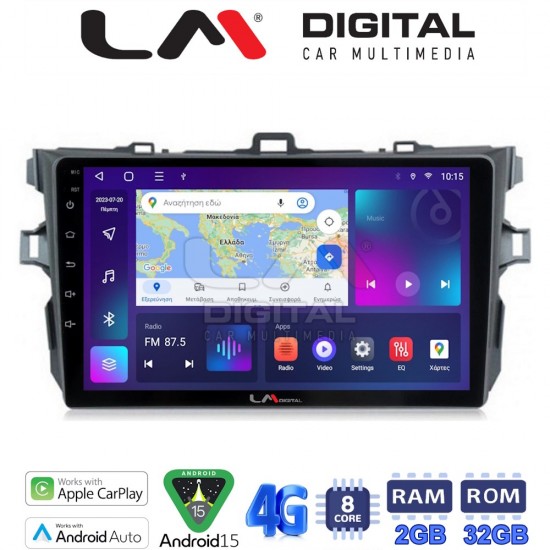 LM Digital - LM ZR8063 GPS Οθόνη OEM Multimedia Αυτοκινήτου για TOYOTA COROLLA 2006>2012 (CarPlay/AndroidAuto/BT/GPS/WIFI/GPRS)