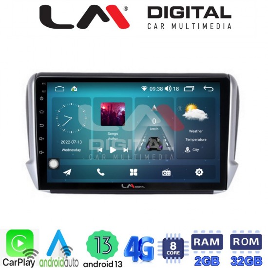 LM Digital - LM ZR8374 GPS Οθόνη OEM Multimedia Αυτοκινήτου για PEUGEOT 208-2008 2012> (CarPlay/AndroidAuto/BT/GPS/WIFI/GPRS)