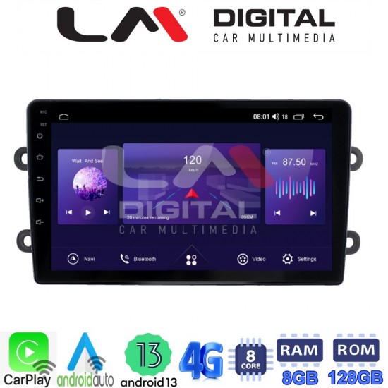 LM Digital - LM ZT8708 GPS Οθόνη OEM Multimedia Αυτοκινήτου για DACIA DUSTER – LOGAN - SUNDERO 2013 > 2018 (CarPlay/AndroidAuto/BT/GPS/WIFI/GPRS)