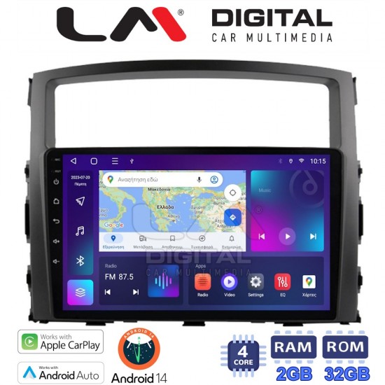 LM Digital - LM ZN4038 GPS Οθόνη OEM Multimedia Αυτοκινήτου για MITSUBISHI PAJERO 2006>2014 (CarPlay/AndroidAuto/BT/GPS/WIFI/GPRS)