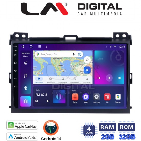 LM Digital - LM ZN4384 GPS Οθόνη OEM Multimedia Αυτοκινήτου για TOYOTA LANDCRUISER J100 2003>2009 (CarPlay/AndroidAuto/BT/GPS/WIFI/GPRS)