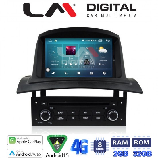 LM Digital - LM R8138 GPS Οθόνη OEM Multimedia Αυτοκινήτου για RENAULT Megane2 2002-2008 CarPlay/AndroidAuto/BT/GPS/WIFI/GPRS)