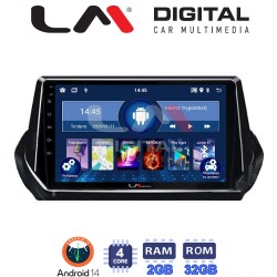 LM Digital - LM ZL4375 GPS Οθόνη OEM Multimedia Αυτοκινήτου για PEUGEOT 208-2008 2012> (BT/GPS/WIFI)