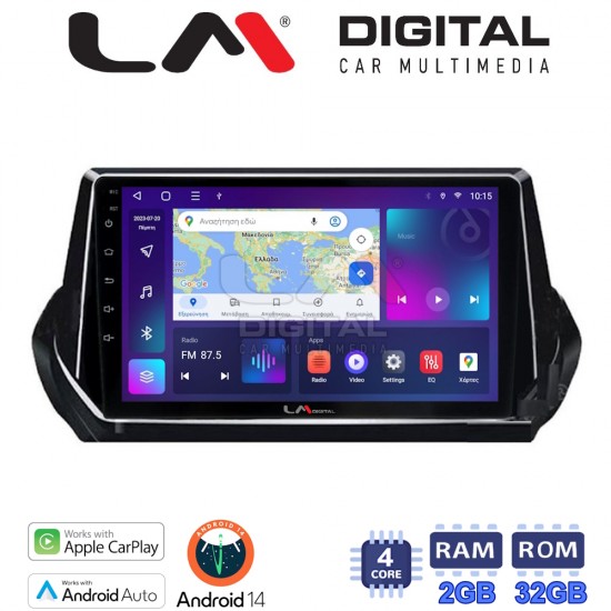 LM Digital - LM ZN4375 GPS Οθόνη OEM Multimedia Αυτοκινήτου για PEUGEOT 208-2008 2012> (CarPlay/AndroidAuto/BT/GPS/WIFI/GPRS)