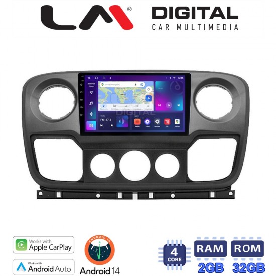 LM Digital - LM ZN4503 GPS Οθόνη OEM Multimedia Αυτοκινήτου για NISSAN NV400 2011 > 2020 OPEL Movano 2011> 2020 RENAULT Master III 2010 > 2019 (CarPlay/AndroidAuto/BT/GPS/WIFI/GPRS)
