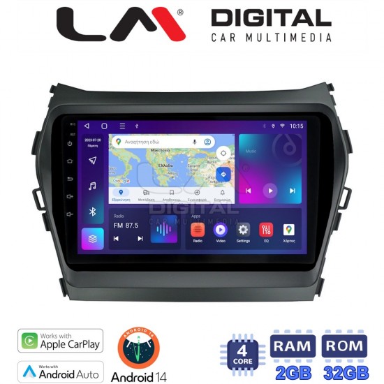LM Digital - LM ZN4309 GPS Οθόνη OEM Multimedia Αυτοκινήτου για HY SANTA FE 2013 > 2017 HY IX45 (CarPlay/AndroidAuto/BT/GPS/WIFI/GPRS)
