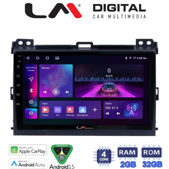 LM Digital - LM ZA4384 GPS Οθόνη OEM Multimedia Αυτοκινήτου για TOYOTA LANDCRUISER J100 2003>2009 (CarPlay/AndroidAuto/BT/GPS/WIFI/GPRS)