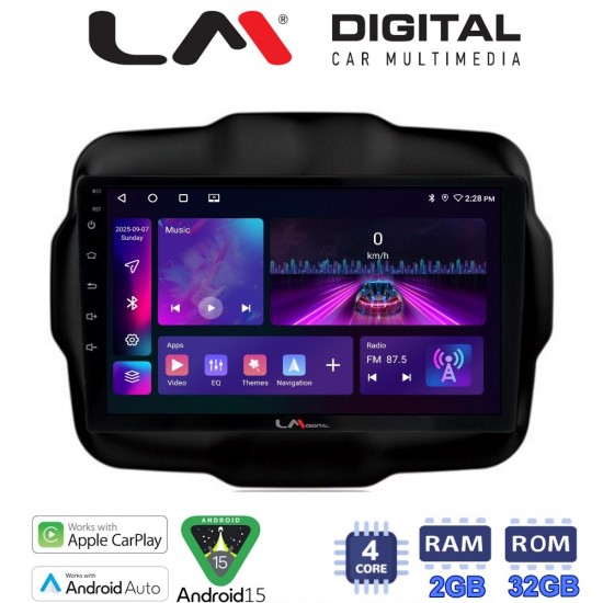 LM Digital - LM ZA4952 GPS Οθόνη OEM Multimedia Αυτοκινήτου για RENEGADE 2014> (CarPlay/AndroidAuto/BT/GPS/WIFI/GPRS)