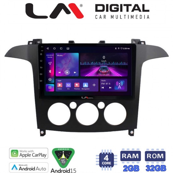 LM Digital - LM ZA4003A GPS Οθόνη OEM Multimedia Αυτοκινήτου για Ford S-Max 2006 > 2014 (CarPlay/AndroidAuto/BT/GPS/WIFI/GPRS)