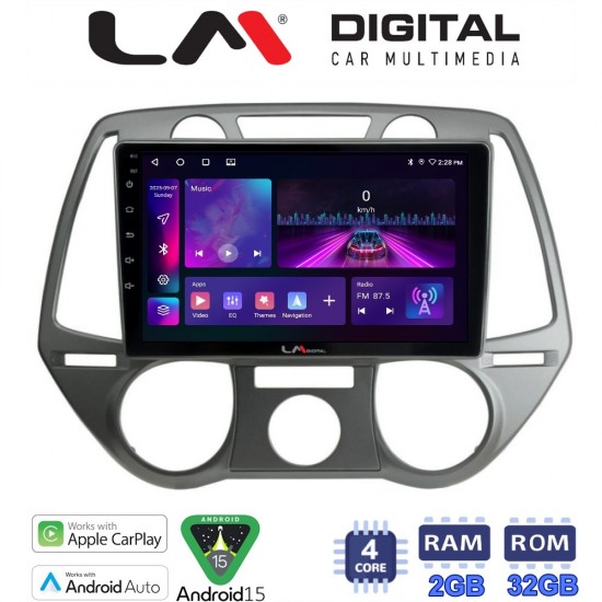 LM Digital - LM ZA4838 GPS Οθόνη OEM Multimedia Αυτοκινήτου για Hyundai i20 2008 > 2014 (CarPlay/AndroidAuto/BT/GPS/WIFI/GPRS)