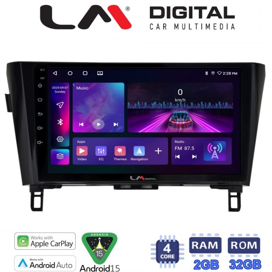 LM Digital - LM ZA4473 GPS Οθόνη OEM Multimedia Αυτοκινήτου για NISSAN QASHQAI & XTRAIL 2014> (CarPlay/AndroidAuto/BT/GPS/WIFI/GPRS)
