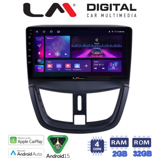 LM Digital - LM ZA4207 GPS Οθόνη OEM Multimedia Αυτοκινήτου για PEUGEOT 207 2007>2013 (CarPlay/AndroidAuto/BT/GPS/WIFI/GPRS)