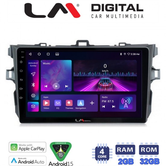 LM Digital - LM ZA4063 GPS Οθόνη OEM Multimedia Αυτοκινήτου για TOYOTA COROLLA 2006>2012 (CarPlay/AndroidAuto/BT/GPS/WIFI/GPRS)