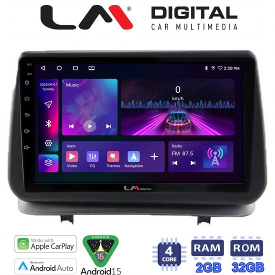 LM Digital - LM ZA4319 GPS Οθόνη OEM Multimedia Αυτοκινήτου για Renault Clio III 2005 > 2011 (CarPlay/AndroidAuto/BT/GPS/WIFI/GPRS)