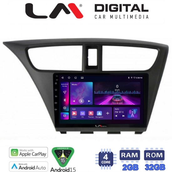 LM Digital - LM ZA4389 GPS Οθόνη OEM Multimedia Αυτοκινήτου για Honda Civic 2012 > 2016 (CarPlay/AndroidAuto/BT/GPS/WIFI/GPRS)