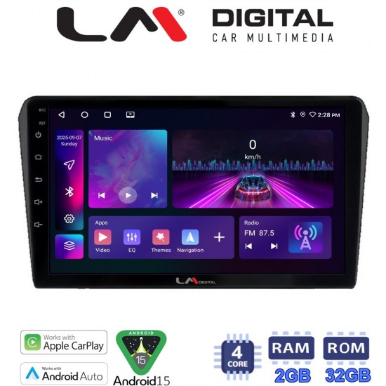 LM Digital - LM ZA4025B GPS Οθόνη OEM Multimedia Αυτοκινήτου για 0 (CarPlay/AndroidAuto/BT/GPS/WIFI/GPRS)