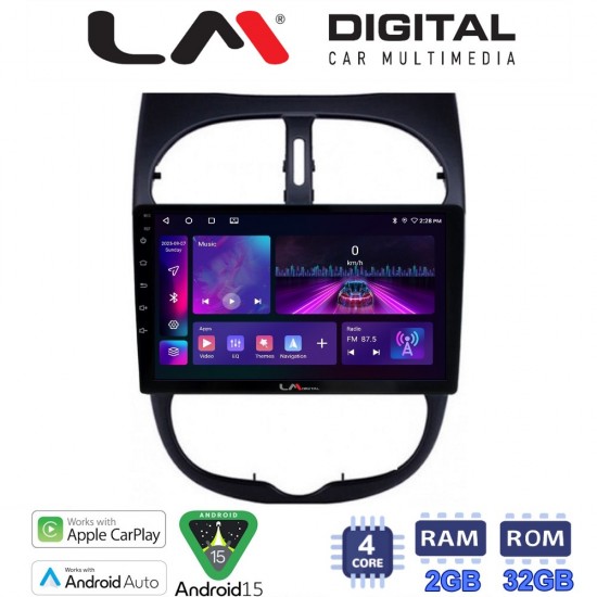 LM Digital - LM ZA4206 GPS Οθόνη OEM Multimedia Αυτοκινήτου για Peugeot 206 2002 > 2006 (CarPlay/AndroidAuto/BT/GPS/WIFI/GPRS)