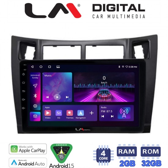 LM Digital - LM ZA4084 GPS Οθόνη OEM Multimedia Αυτοκινήτου για Τoyota Yaris 2006 > 2011 (CarPlay/AndroidAuto/BT/GPS/WIFI/GPRS)