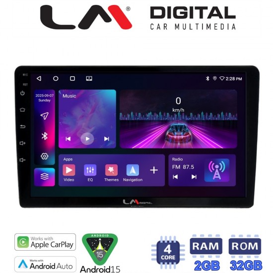 LM Digital - LM ZA4909 GPS Universal συσκευή τύπου Tablet με 4Core 2GB/32GB (CarPlay/AndroidAuto/BT/GPS/WIFI)