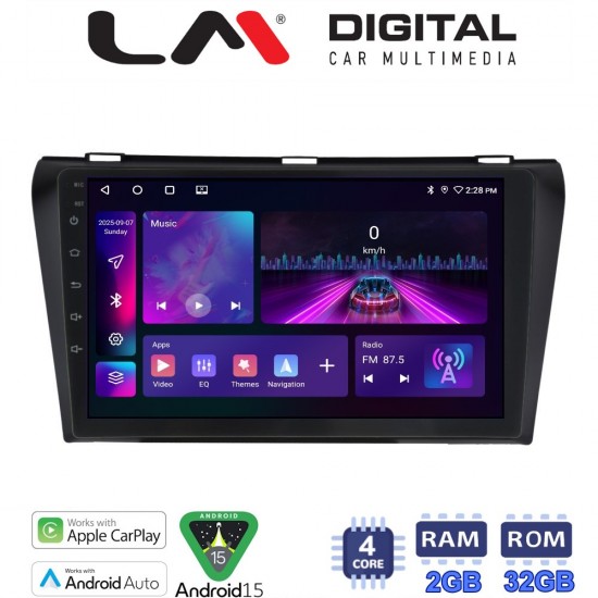 LM Digital - LM ZA4034 GPS Οθόνη OEM Multimedia Αυτοκινήτου για MAZDA 3 2009>2014 (CarPlay/AndroidAuto/BT/GPS/WIFI/GPRS)