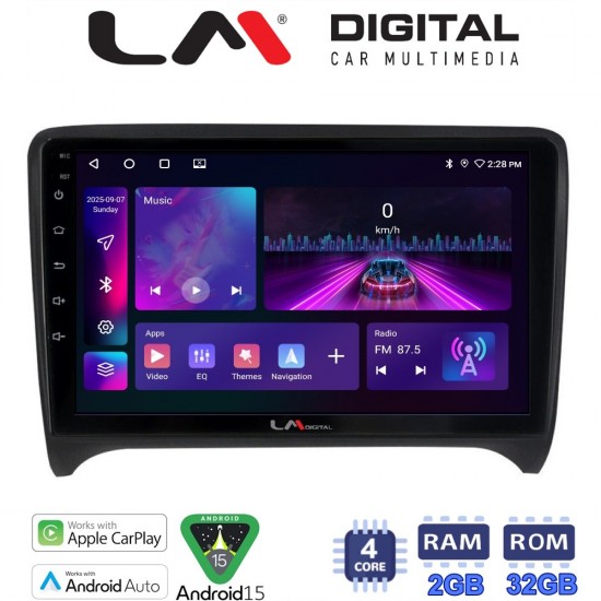 LM Digital - LM ZA4078 GPS Οθόνη OEM Multimedia Αυτοκινήτου για AUDI TT 2007 > 2014 (CarPlay/AndroidAuto/BT/GPS/WIFI/GPRS)