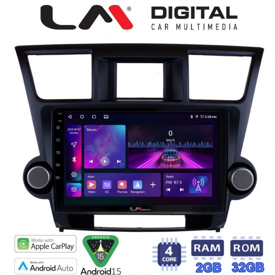 LM Digital - LM ZA4089 GPS Οθόνη OEM Multimedia Αυτοκινήτου για Toyota Highlander 2008 > 2015 (CarPlay/AndroidAuto/BT/GPS/WIFI/GPRS)