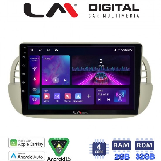 LM Digital - LM ZA4315 GPS Οθόνη OEM Multimedia Αυτοκινήτου για Fiat 500 2007 > 2016 (CarPlay/AndroidAuto/BT/GPS/WIFI/GPRS)
