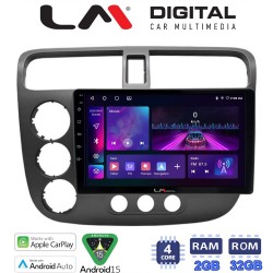 LM Digital - LM ZA4373 GPS Οθόνη OEM Multimedia Αυτοκινήτου για HONDA CIVIC 4πορτο 2001 > 2006 (CarPlay/AndroidAuto/BT/GPS/WIFI/GPRS)