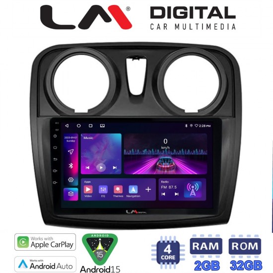 LM Digital - LM ZA4457 GPS Οθόνη OEM Multimedia Αυτοκινήτου για Dacia Santero 2012 > 2019 (CarPlay/AndroidAuto/BT/GPS/WIFI/GPRS)