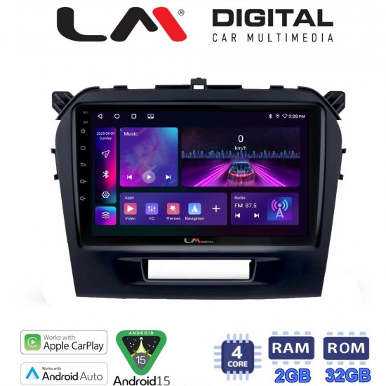 LM Digital - LM ZA4571 GPS Οθόνη OEM Multimedia Αυτοκινήτου για SUZUKI VITARA & BREZZA 2016> (CarPlay/AndroidAuto/BT/GPS/WIFI/GPRS)