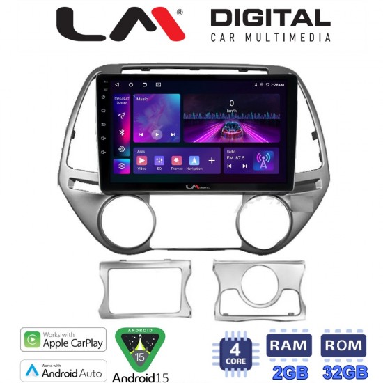 LM Digital - LM ZA4839 GPS Οθόνη OEM Multimedia Αυτοκινήτου για HYUNDAI i20 2008>2013 (CarPlay/AndroidAuto/BT/GPS/WIFI/GPRS)