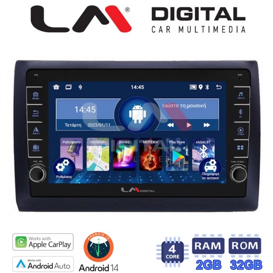 LM Digital - LM ZG4466 GPS Οθόνη OEM Multimedia Αυτοκινήτου για Fiat Stilo 2001 > 2007 (CarPlay/AndroidAuto/BT/GPS/WIFI/GPRS)