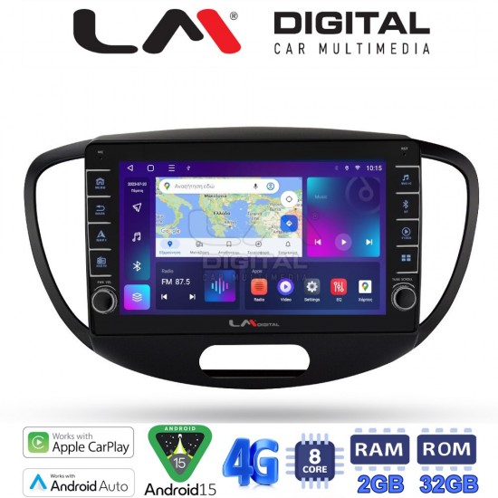 LM Digital - LM ZG8455 GPS Οθόνη OEM Multimedia Αυτοκινήτου για HYUNDAI i10 2008>2013 (CarPlay/AndroidAuto/BT/GPS/WIFI/GPRS)