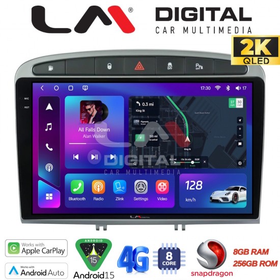 LM Digital - LM ZQ8083S GPS Οθόνη OEM Multimedia Αυτοκινήτου για Peugeot 308 2007 > 2012 (CarPlay/AndroidAuto/BT/GPS/WIFI/GPRS)