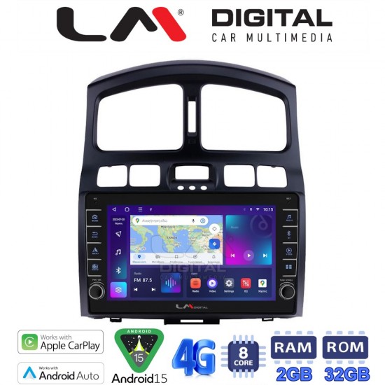 LM Digital - LM ZG8317 GPS Οθόνη OEM Multimedia Αυτοκινήτου για Hyundai Santa Fe 2000 > 2006 (CarPlay/AndroidAuto/BT/GPS/WIFI/GPRS)