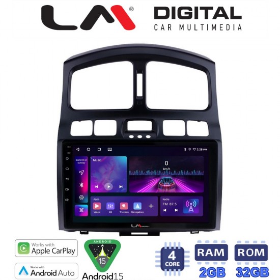 LM Digital - LM ZA4317 GPS Οθόνη OEM Multimedia Αυτοκινήτου για Hyundai Santa Fe 2000 > 2006 (CarPlay/AndroidAuto/BT/GPS/WIFI/GPRS)