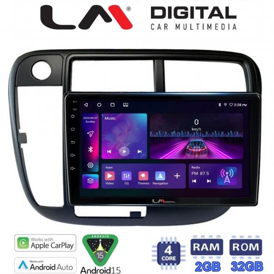 LM Digital - LM ZA4377 GPS Οθόνη OEM Multimedia Αυτοκινήτου για Honda Civic 1999 > 2001 (CarPlay/AndroidAuto/BT/GPS/WIFI/GPRS)