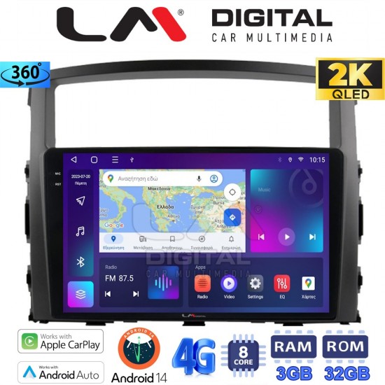 LM Digital - LM ZD8038 GPS Οθόνη OEM Multimedia Αυτοκινήτου για MITSUBISHI PAJERO 2006>2014 (CarPlay/AndroidAuto/BT/GPS/WIFI/GPRS)
