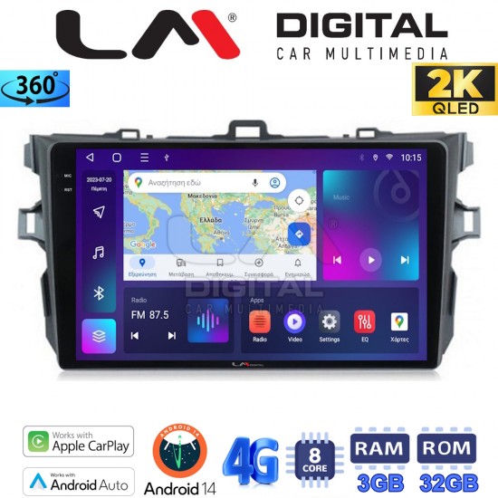 LM Digital - LM ZD8063 GPS Οθόνη OEM Multimedia Αυτοκινήτου για TOYOTA COROLLA 2006>2012 (CarPlay/AndroidAuto/BT/GPS/WIFI/GPRS)