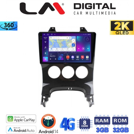 LM Digital - LM ZD8323A GPS Οθόνη OEM Multimedia Αυτοκινήτου για PEUGEOT 3008 2009>2016 & 206 2002>2006 (CarPlay/AndroidAuto/BT/GPS/WIFI/GPRS)