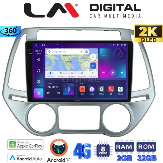 LM Digital - LM ZD8840 GPS Οθόνη OEM Multimedia Αυτοκινήτου για HYUNDAI i20 2008>2013 (CarPlay/AndroidAuto/BT/GPS/WIFI/GPRS)