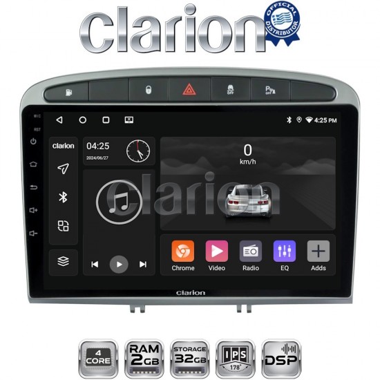 CLARION GL31083S Οθόνη OEM Multimedia Αυτοκινήτου για Peugeot 308 2007 > 2012 (CarPlay/AndroidAuto/BT/GPS/WIFI/GPRS)