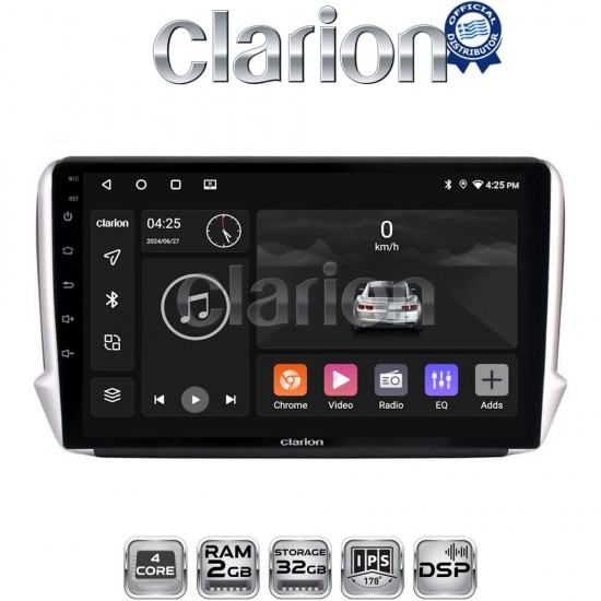 CLARION GL31374 Οθόνη OEM Multimedia Αυτοκινήτου για PEUGEOT 208-2008 2012> (CarPlay/AndroidAuto/BT/GPS/WIFI/GPRS)