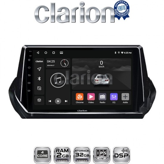 CLARION GL31375 Οθόνη OEM Multimedia Αυτοκινήτου για PEUGEOT 208-2008 2012> (CarPlay/AndroidAuto/BT/GPS/WIFI/GPRS)