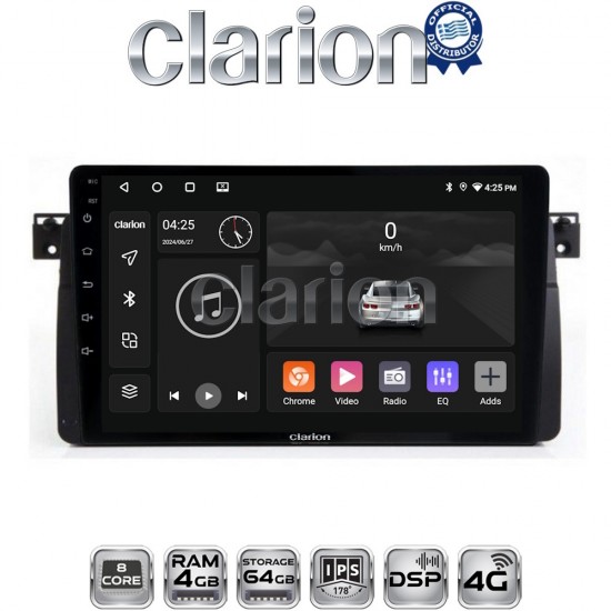 CLARION GL72052 Οθόνη OEM Multimedia Αυτοκινήτου για BMW Σειρά 3 (E46) 1998>2005 (CarPlay/AndroidAuto/BT/GPS/WIFI/GPRS)