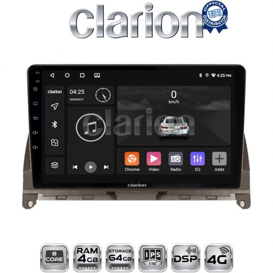 CLARION GL72265BR Οθόνη OEM Multimedia Αυτοκινήτου για Mercedes C Class W204 2007 > 2011 (CarPlay/AndroidAuto/BT/GPS/WIFI/GPRS)