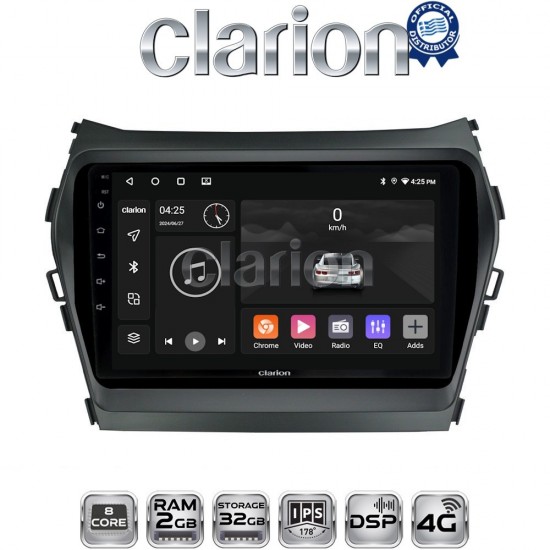 CLARION GL71309 Οθόνη OEM Multimedia Αυτοκινήτου για HY SANTA FE 2013 > 2017 HY IX45 (CarPlay/AndroidAuto/BT/GPS/WIFI/GPRS)
