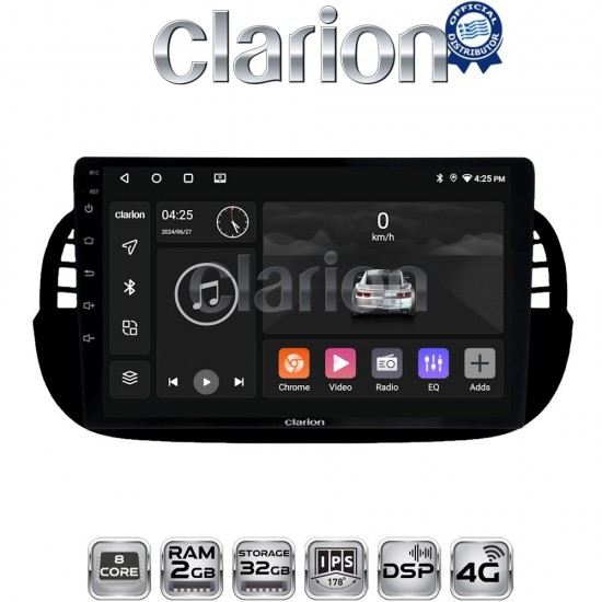 CLARION GL71315B Οθόνη OEM Multimedia Αυτοκινήτου για Fiat 500 2007 > 2016 (CarPlay/AndroidAuto/BT/GPS/WIFI/GPRS)