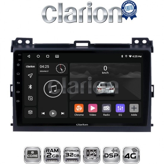 CLARION GL71384 Οθόνη OEM Multimedia Αυτοκινήτου για TOYOTA LANDCRUISER J100 2003>2009 (CarPlay/AndroidAuto/BT/GPS/WIFI/GPRS)